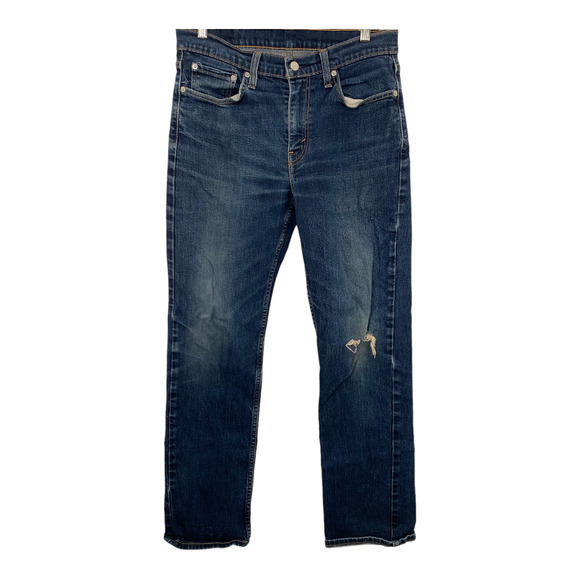 Levis 514 Dark Wash Distressed Jeans Sz 32‎ x 32